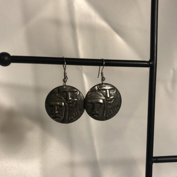 Viking Face Dangle Earrings