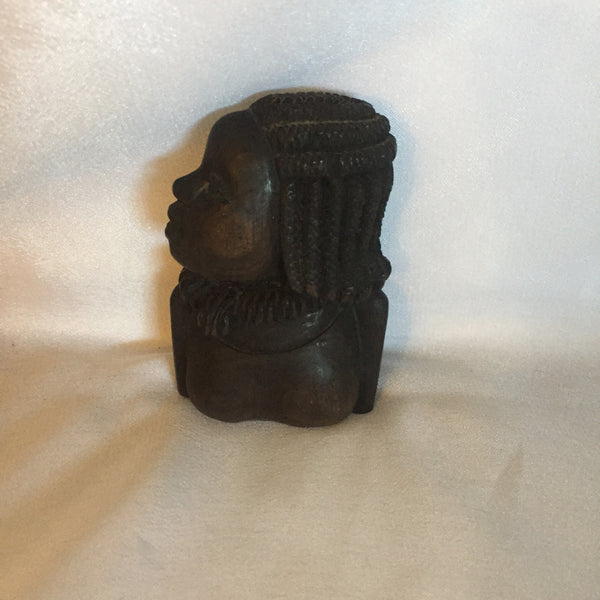 Wooden Mini Kenya African Lady Statue