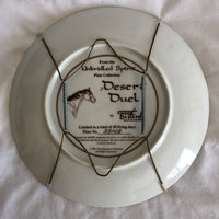 ‘Desert Duel’ Wild Horse Painting Decorative Plate By Chuck Dehaan