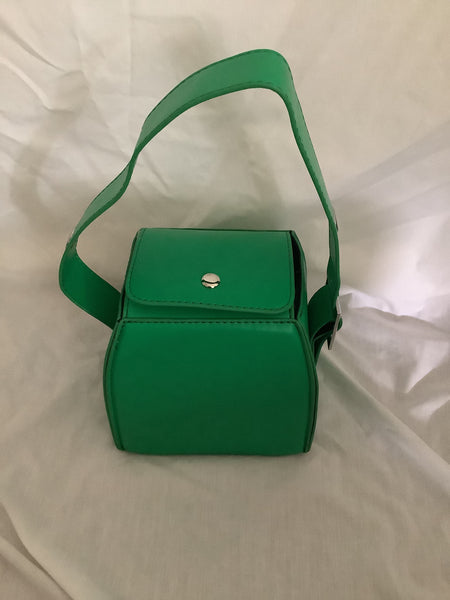 Faux Leather Snap Button Bucket Handbag