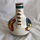 Vintage Mann Arte D Ceramica Hand Painted Fish Vase