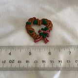 Christmas Heart Wreathe Brooch