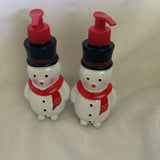 Snowman Plastic Hand Soap Dispenser- Set Of 2