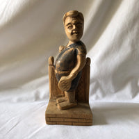 Vintage Wooden Man Statue