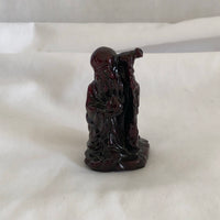 Small Elderly Asian Man With Cane Figurine