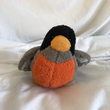 GANZ Webkinz Robin Orange Grey Black Bird Plush