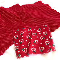 Fabric Cuts - Polka Dot Print & Candy Cane Print