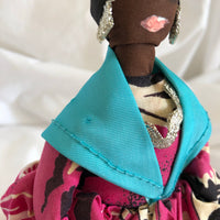 African Lady Cloth Figurine Standing Doll Christmas Tree Topper