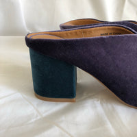 Teal & Purple Velvet Heels - Urban Outfitters - Women’s Size 8