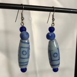 Blue Beaded Dangle Earrings