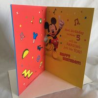 Mickey Mouse Birthday Card - Envelope And Keychain Included