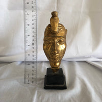 Gold Colored Akhenaten Egyptian Head Sculpture