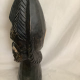 Vintage African Lady Wood & Metal Statue