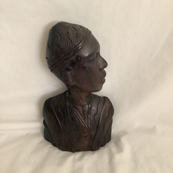 African Wood Carved Man Sculpture