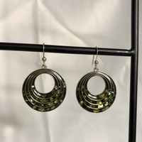 Round Black Resin Dangle Earrings