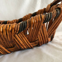 Straw Basket With Wooden Handles