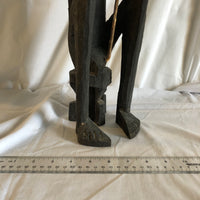 Wood Sculpture of a Sitting African Man