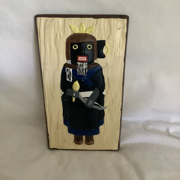 Vintage Kachina Ceramic Wall Art Decor (He-e-e  Kachina)