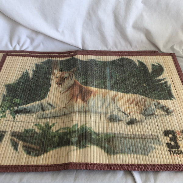 3D Tiger Haven Anniversary Bamboo Placemats Set Of 3