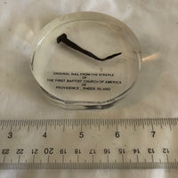 The Original Nail From The Steeple Of The First Baptist Church Of America