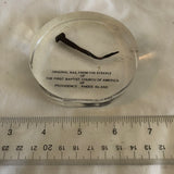 The Original Nail From The Steeple Of The First Baptist Church Of America