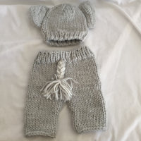 2 Piece Baby Elephant Set Hat and Pants- Size 0-3 Months