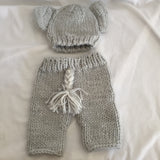 2 Piece Baby Elephant Set Hat and Pants- Size 0-3 Months