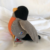 GANZ Webkinz Robin Orange Grey Black Bird Plush