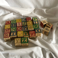 Vintage Wood Alphabet Blocks