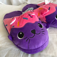 Moosh Moosh Slippers - Purple Cupcake Cat