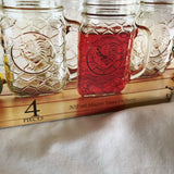 Rooster Brand Glass Mason Jar Mugs - Set of 4
