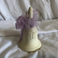 Ceramic Bell With Purple Ribbon