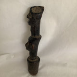 Vintage Wooden Pestle Carved Faces