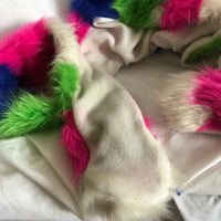 Multi-Colored Faux Fur Animal Hat Scarf