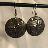 Viking Face Dangle Earrings