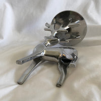 Silver Tone Reindeer Candle Holder