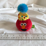 Birthday Elmo Head Beanbag Plush