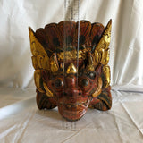 Colorful Painted Wood Dragon Mask- Made In Indonesia