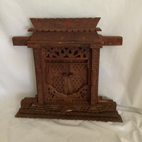 Vintage Indian Wood Carved Window Frame