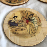 Japanese Bamboo Coasters - Set of 6