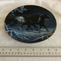 ‘Midnight Run’ Wild Horse Painting Decorative Plate By Chuck Dehaan