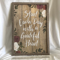 ‘Start Each Day With A Grateful Heart’ Wall Art