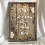 ‘Start Each Day With A Grateful Heart’ Wall Art