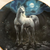 ‘Moonlight Majesty’ Wild Horse Painting Decorative Plate By Chuck Dehaan