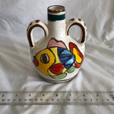 Vintage Mann Arte D Ceramica Hand Painted Fish Vase