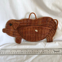 Straw Pig Hanging Wall Pocket