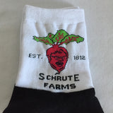 The Office Schrute Farms Socks - Adult Size - White