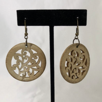 Light Brown Cut-out Circle Dangle Earrings