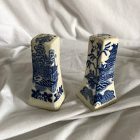 Vintage Ceramic Japanese Building Salt & Pepper Shakers Set