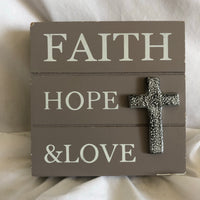 Faith, Hope & Love Wall Art Home Decor